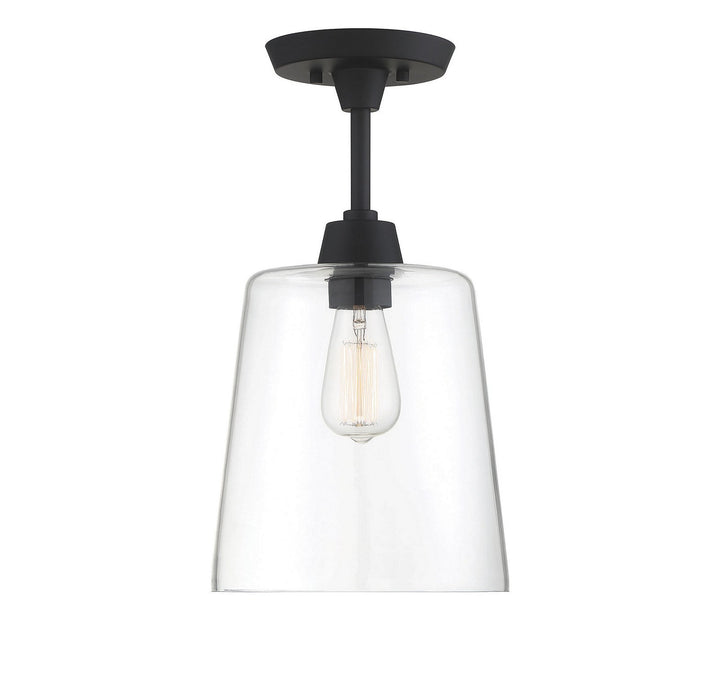 Meridian - M60010MBK - One Light Semi-Flush Mount - Msemi - Matte Black