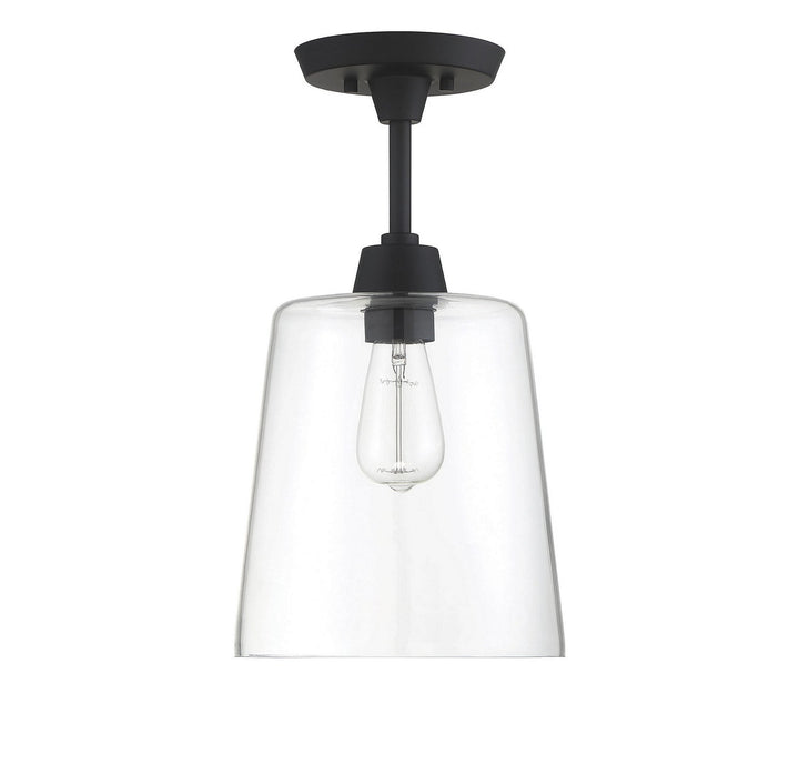 Meridian - M60010MBK - One Light Semi-Flush Mount - Msemi - Matte Black