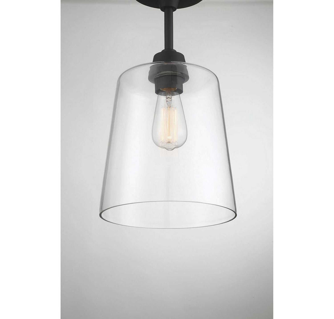 Meridian - M60010MBK - One Light Semi-Flush Mount - Msemi - Matte Black
