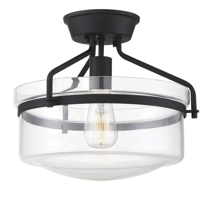 Meridian - M60011MBK - One Light Semi-Flush Mount - Msemi - Matte Black
