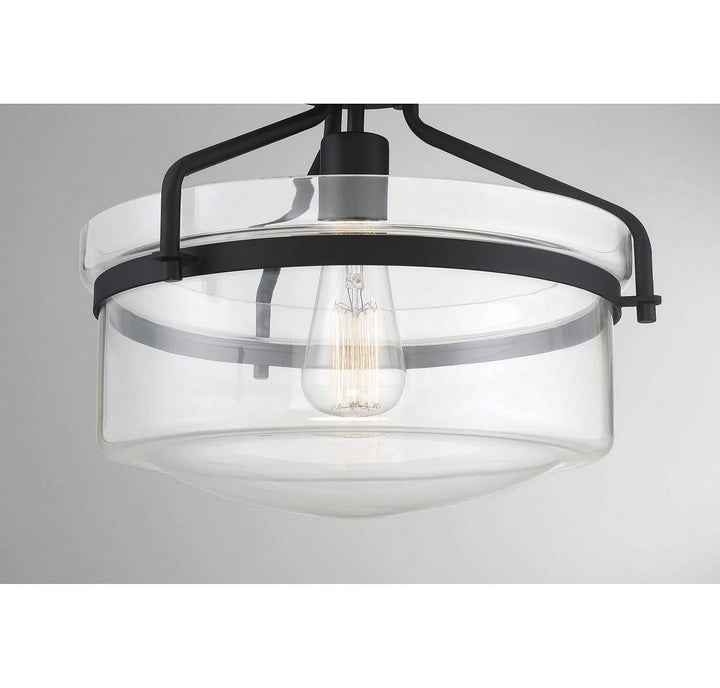 Meridian - M60011MBK - One Light Semi-Flush Mount - Msemi - Matte Black