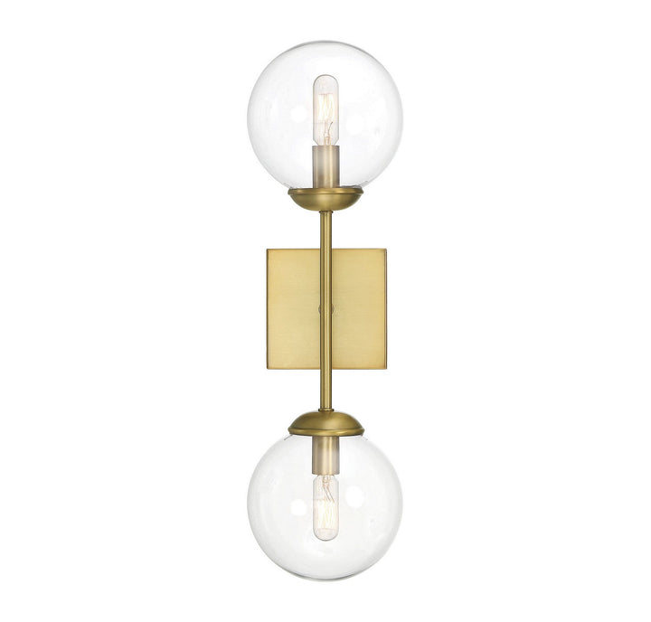Meridian - M90001NB - Two Light Wall Sconce - Mscon - Natural Brass
