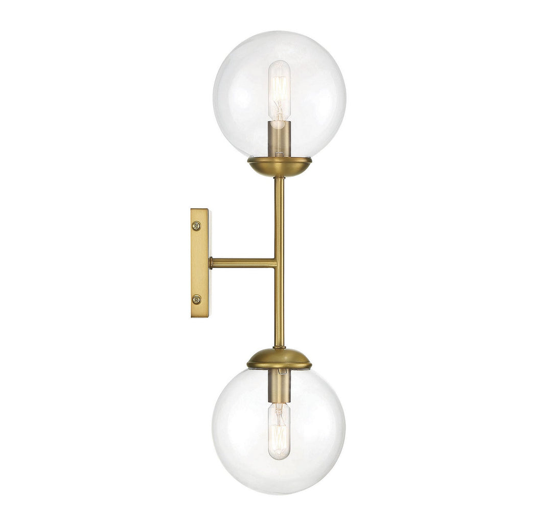 Meridian - M90001NB - Two Light Wall Sconce - Mscon - Natural Brass