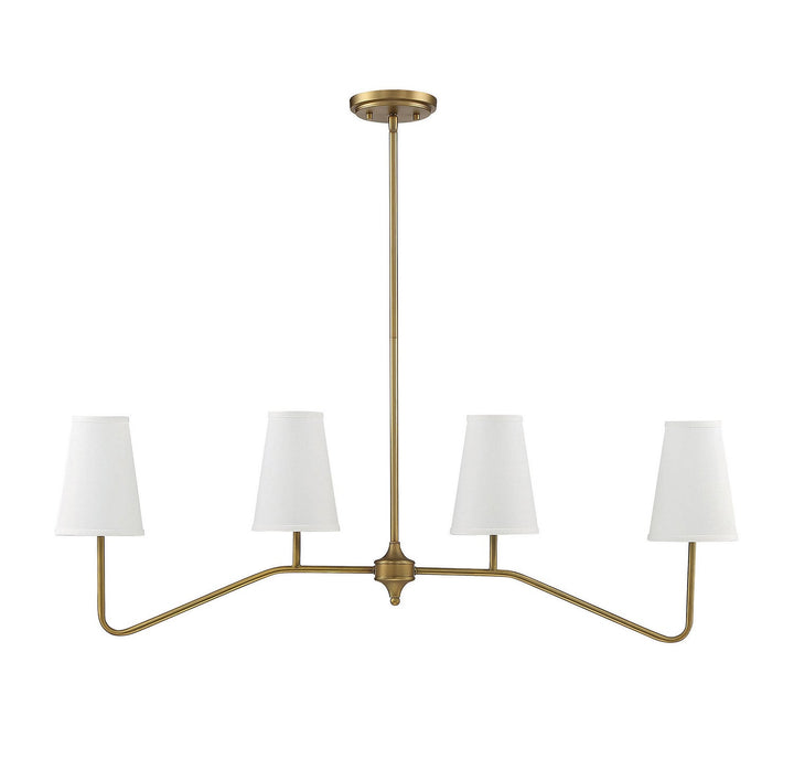 Meridian - M10078NB - Four Light Chandelier - Mchan - Natural Brass