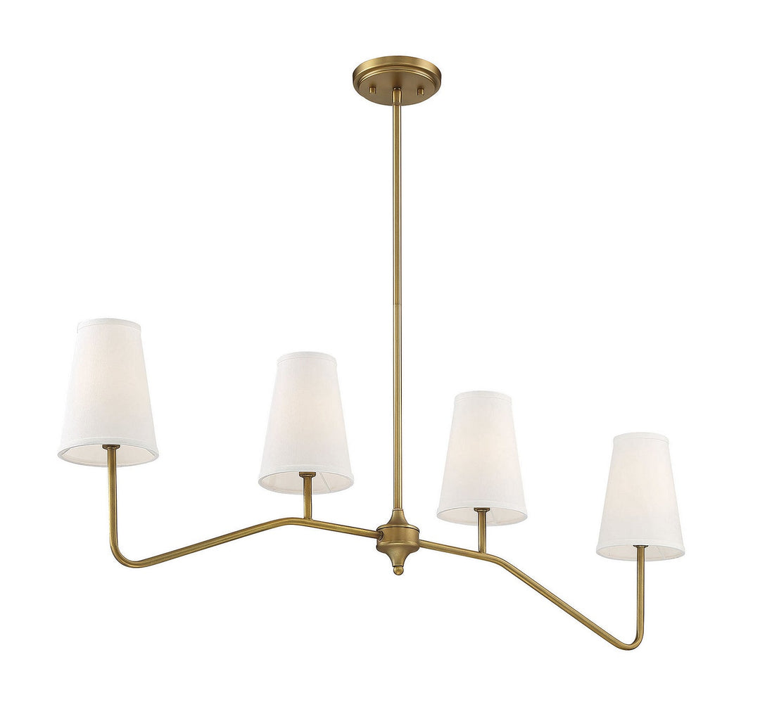 Meridian - M10078NB - Four Light Chandelier - Mchan - Natural Brass
