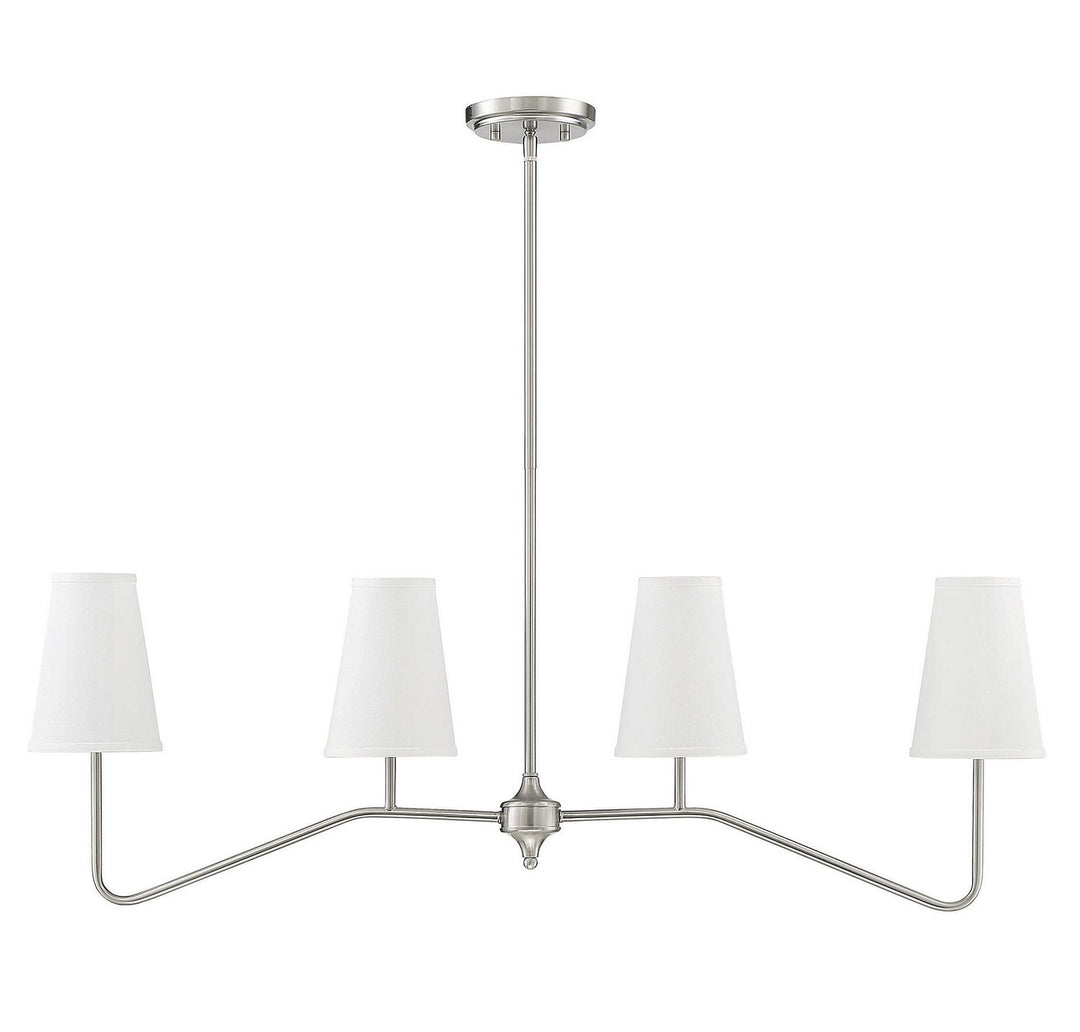 Meridian - M10078BN - Four Light Chandelier - Mchan - Brushed Nickel