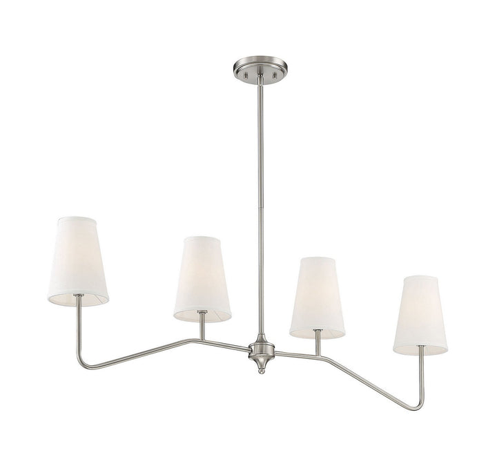 Meridian - M10078BN - Four Light Chandelier - Mchan - Brushed Nickel