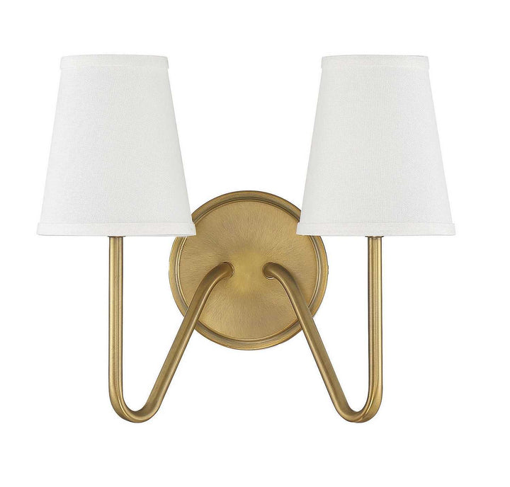 Meridian - M90055NB - Two Light Wall Sconce - Mscon - Natural Brass