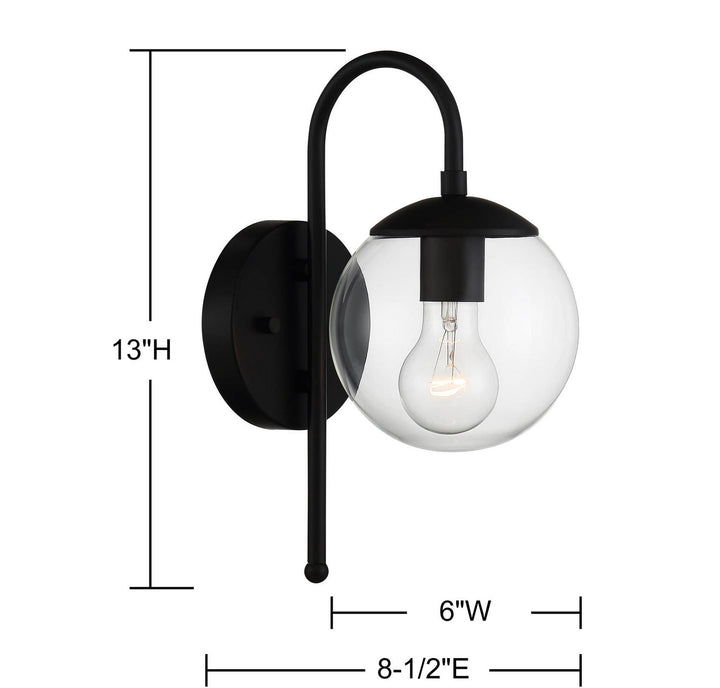 Meridian - M50030BK - One Light Outdoor Wall Sconce - Moutd - Matte Black