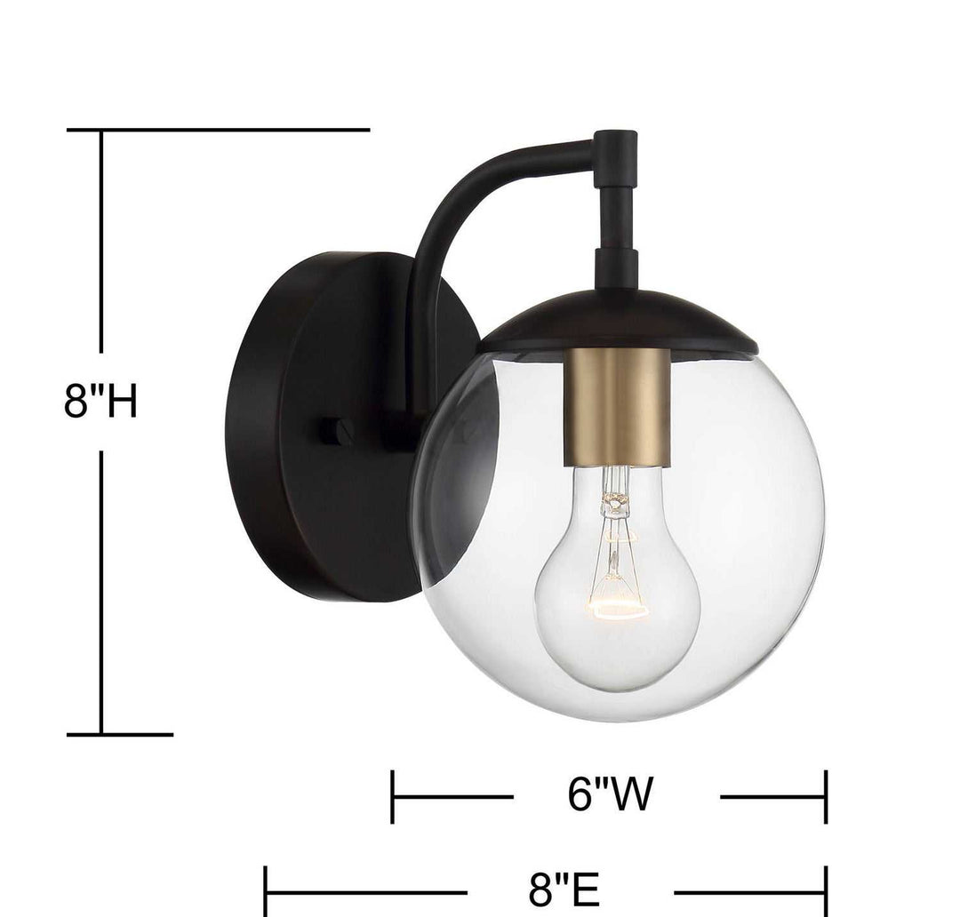 Meridian - M50033ORBNB - One Light Outdoor Wall Sconce - Moutd - Oil Rubbed Bronze with Natural Brass