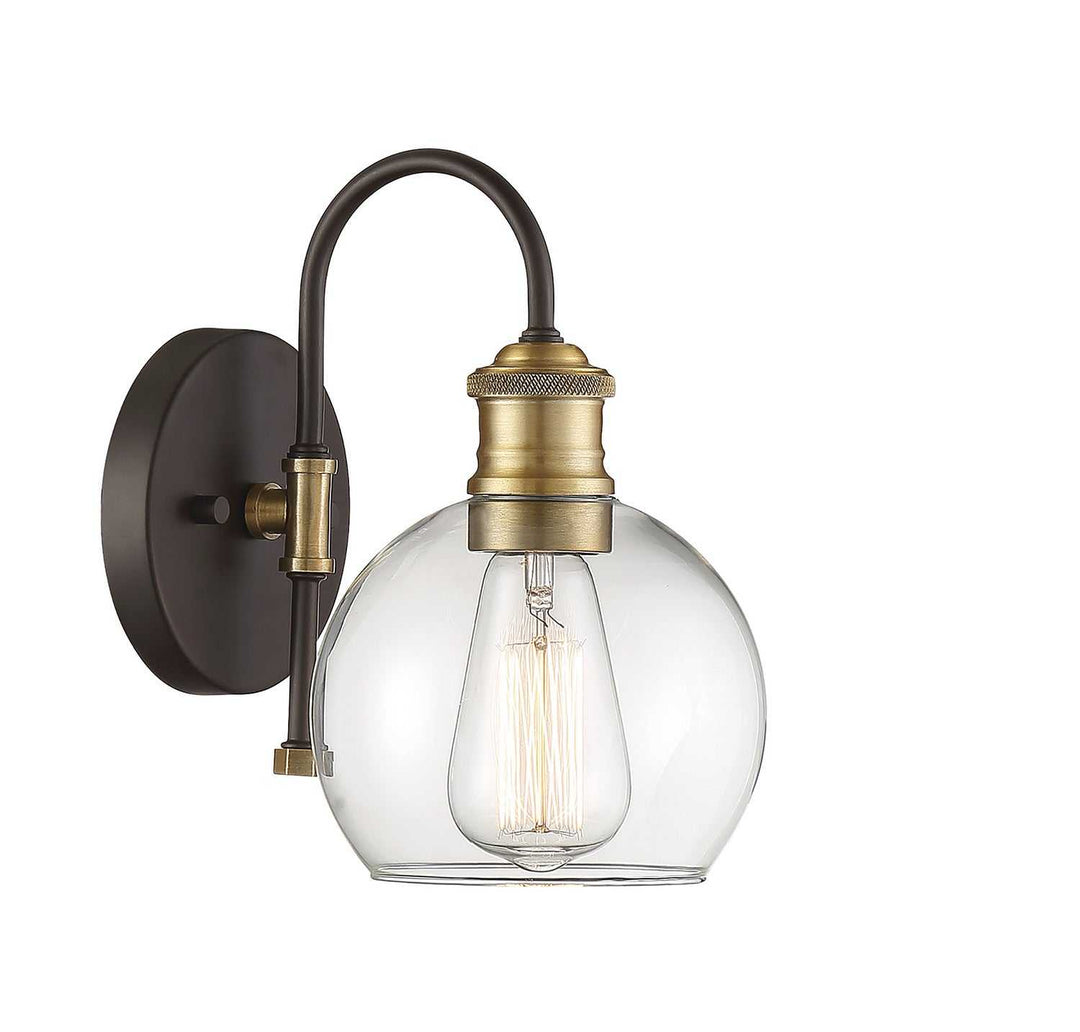 Meridian - M50040ORBNB - One Light Outdoor Wall Sconce - Moutd - Oil Rubbed Bronze with Natural Brass