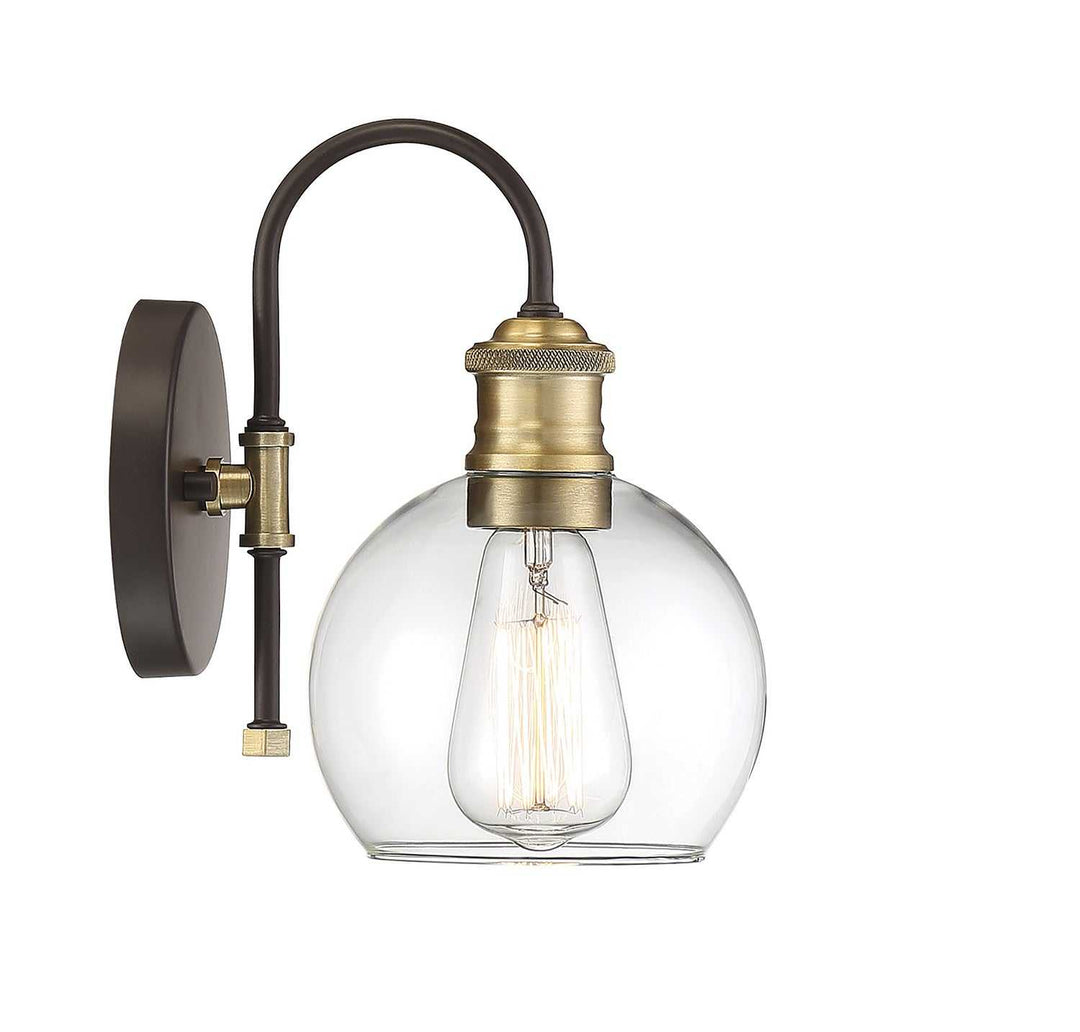 Meridian - M50040ORBNB - One Light Outdoor Wall Sconce - Moutd - Oil Rubbed Bronze with Natural Brass