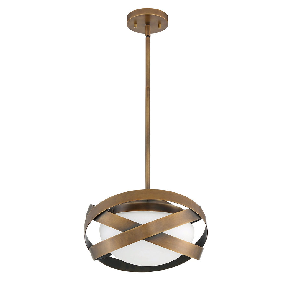 Saturn One Light Pendant in Brass Kendal Canada