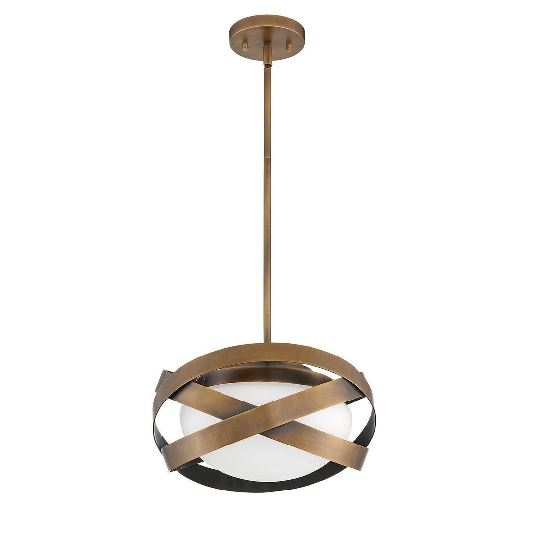 Saturn One Light Pendant in Brass Kendal Canada