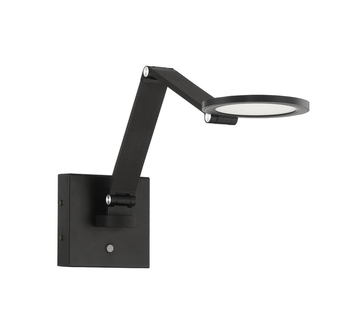 Roundo LED Swing Arm Wall Lamp in Black Kendal Canada