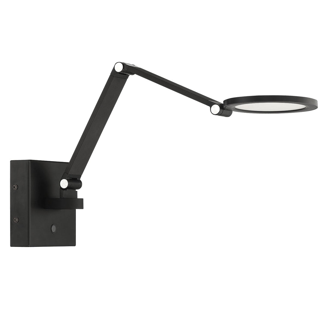 Roundo LED Swing Arm Wall Lamp in Black Kendal Canada