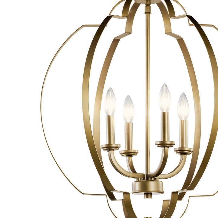 Kichler Canada - 42138NBR - Four Light Foyer Pendant - Voleta - Natural Brass