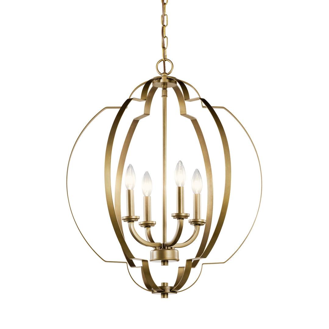 Kichler Canada - 42138NBR - Four Light Foyer Pendant - Voleta - Natural Brass
