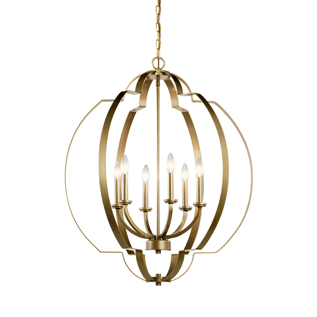 Kichler Canada - 42139NBR - Six Light Foyer Chandelier - Voleta - Natural Brass