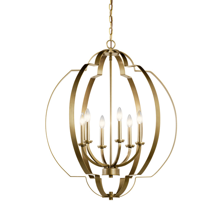 Kichler Canada - 42139NBR - Six Light Foyer Chandelier - Voleta - Natural Brass
