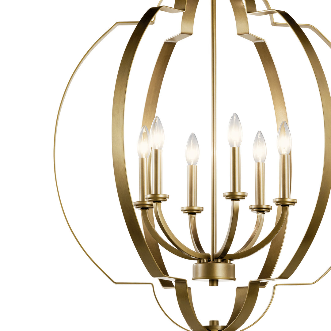 Kichler Canada - 42139NBR - Six Light Foyer Chandelier - Voleta - Natural Brass