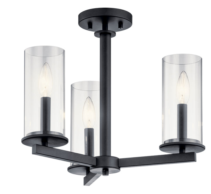 Kichler Canada - 43997BK - Three Light Chandelier/Semi Flush - Crosby - Black
