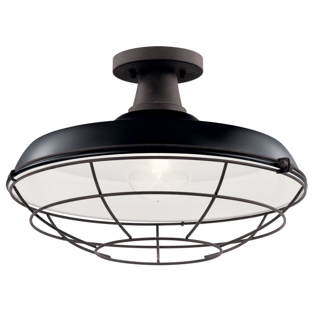 Kichler Canada - 49993BK - One Light Outdoor Pendant/Semi Flush - Pier - Black