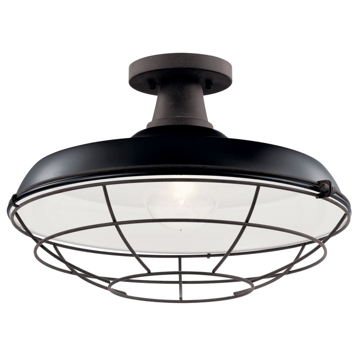 Kichler Canada - 49993BK - One Light Outdoor Pendant/Semi Flush - Pier - Black