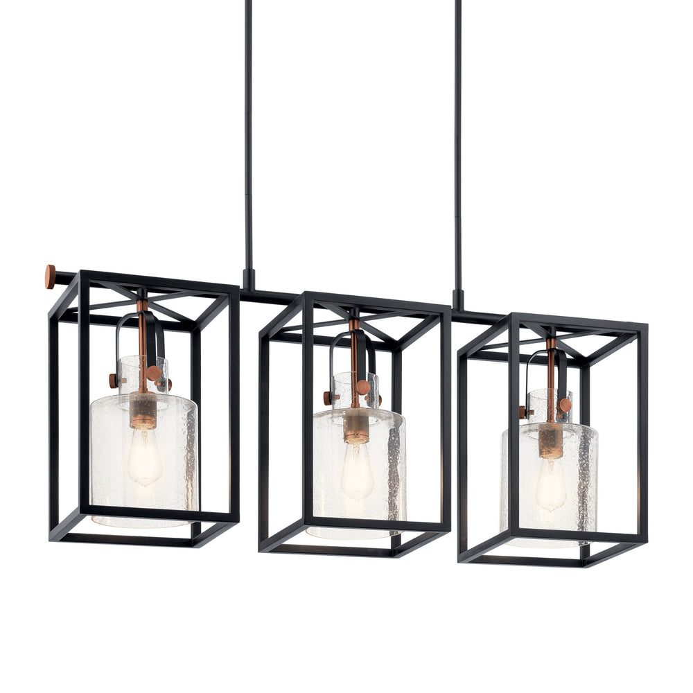 Kichler Canada - 52033BK - Three Light Linear Chandelier - Kitner - Black