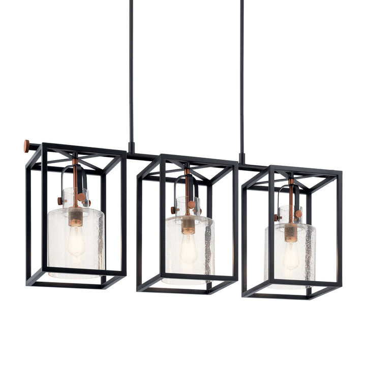 Kichler Canada - 52033BK - Three Light Linear Chandelier - Kitner - Black