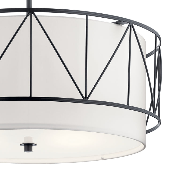 Kichler Canada - 52072BK - Four Light Pendant - Birkleigh - Black