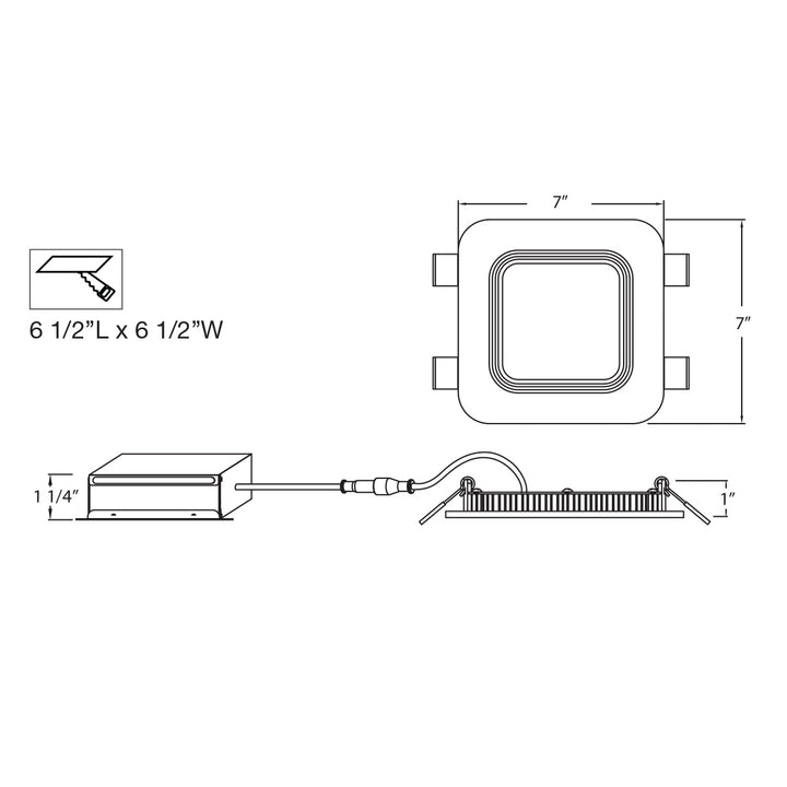 Eurofase Canada - 31244-02 - LED SLIM REC,6IN,BAF,15W,SQ,WT - White