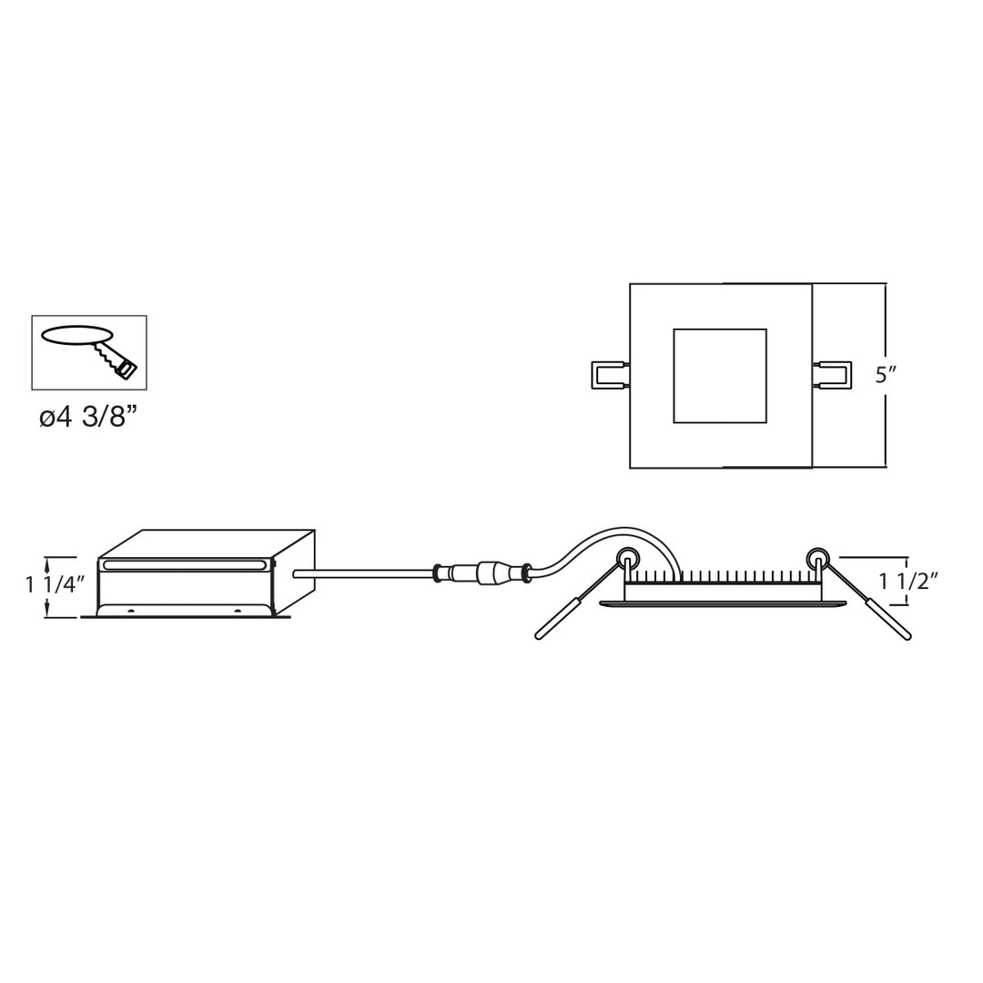 Eurofase Canada - 31488-037 - LED SLIM REC,4IN,12W,SQ,BN - Brushed Nickel