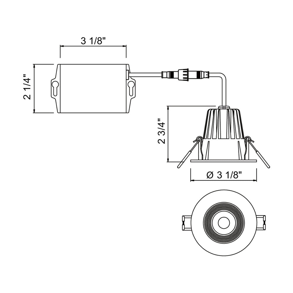 Eurofase Canada - 34890-40-01 - LED REC,2.5IN,BAFFL,8W,40K,BLK - 34890-40 - Black