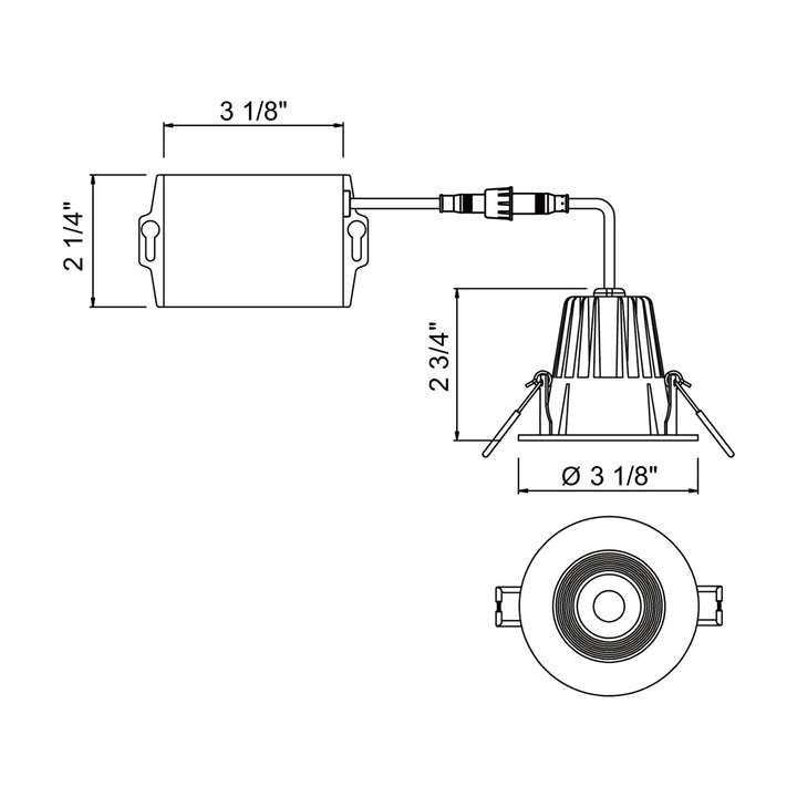 Eurofase Canada - 34890-40-01 - LED REC,2.5IN,BAFFL,8W,40K,BLK - 34890-40 - Black