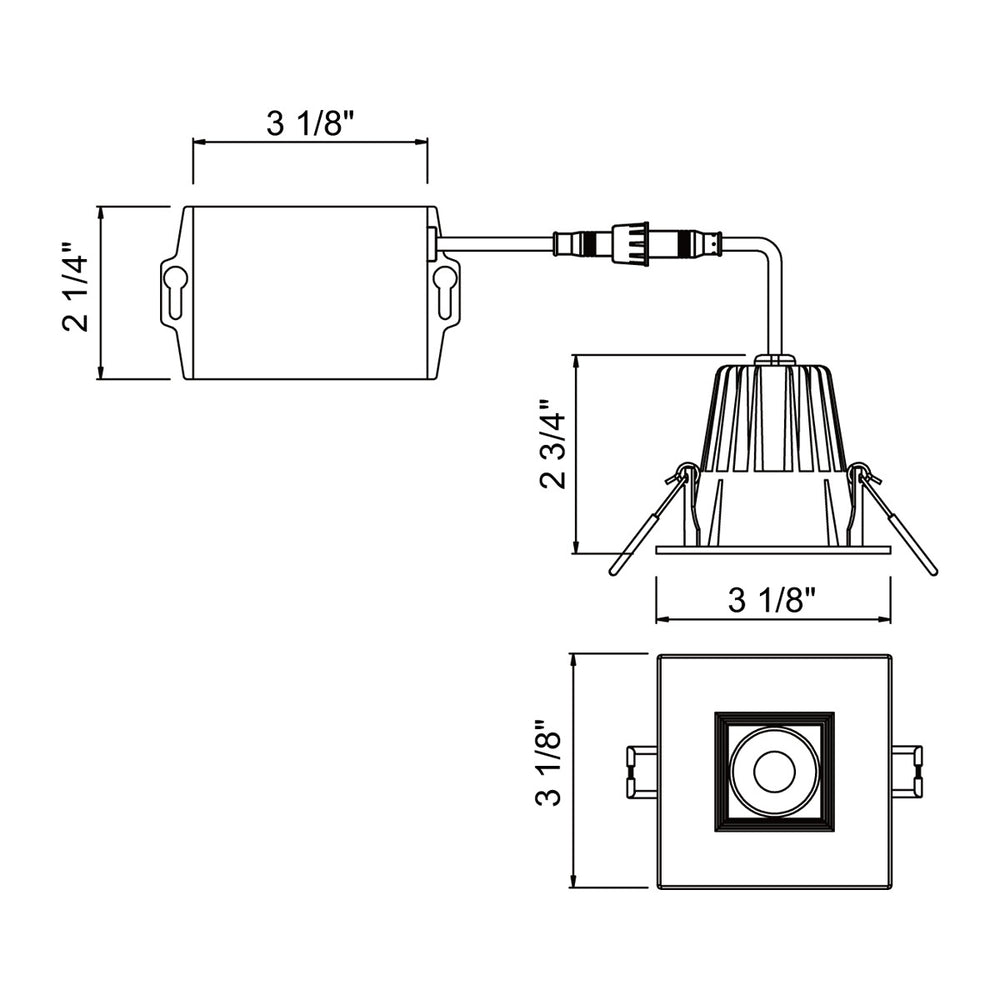 Eurofase Canada - 34891-40-01 - LED REC,2.5IN,SQ BAFF,8W,40K,B - 34891-40 - Black