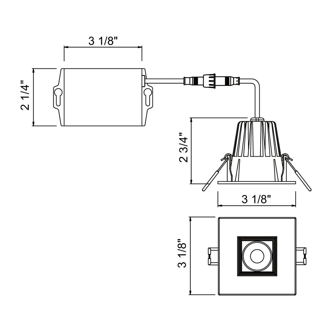 Eurofase Canada - 34891-40-01 - LED REC,2.5IN,SQ BAFF,8W,40K,B - 34891-40 - Black