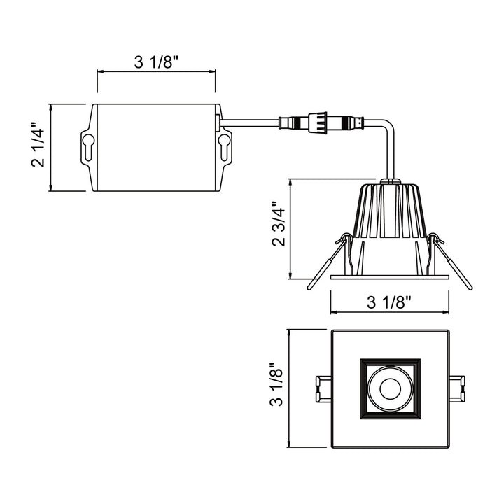 Eurofase Canada - 34891-40-01 - LED REC,2.5IN,SQ BAFF,8W,40K,B - 34891-40 - Black