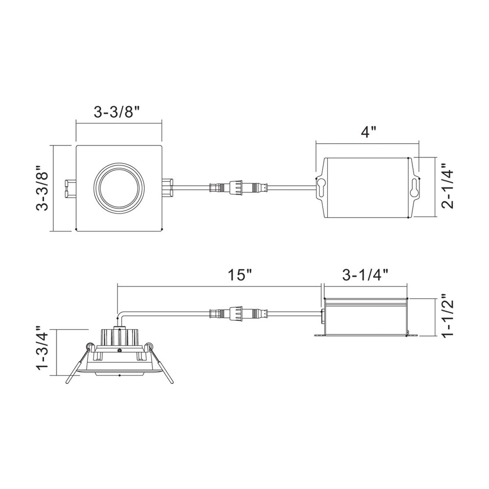 Eurofase Canada - 34892-40-02 - LED REC,3IN,SQ GMBL,8W,40K,WHT - 34892-40 - White