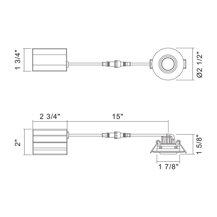 Eurofase Canada - 34894-40-02 - LED REC,2IN,GIMBAL,5W,40K,WHT - 34894-40 - White