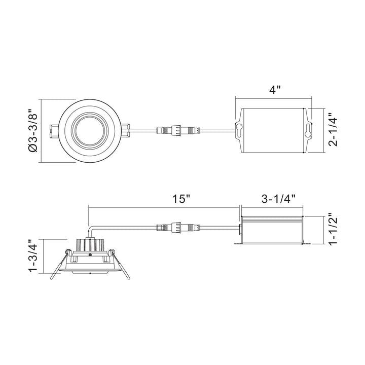 Eurofase Canada - 34895-40-01 - LED REC,3IN,GIMBAL,8W,40K,BLK - 34895-40 - Black