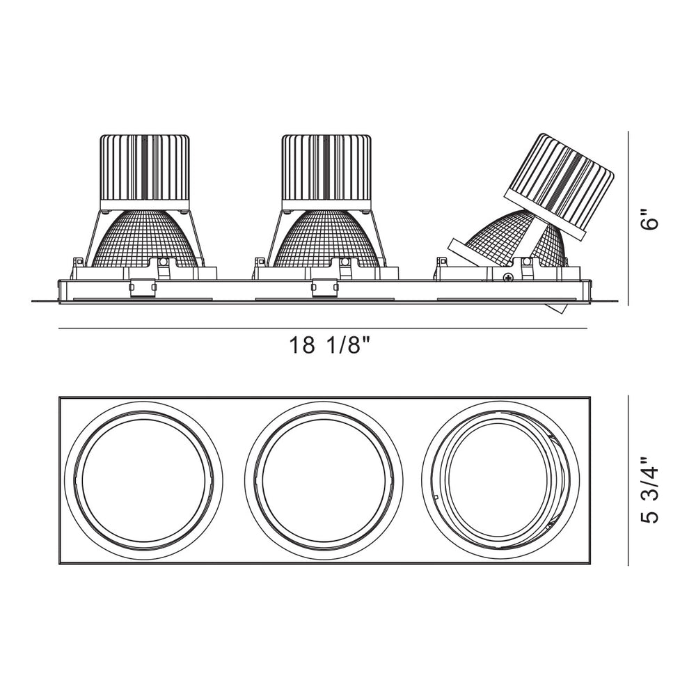 Eurofase Canada - 35358-30-01 - Three Light Gimbal - Amigo - Black