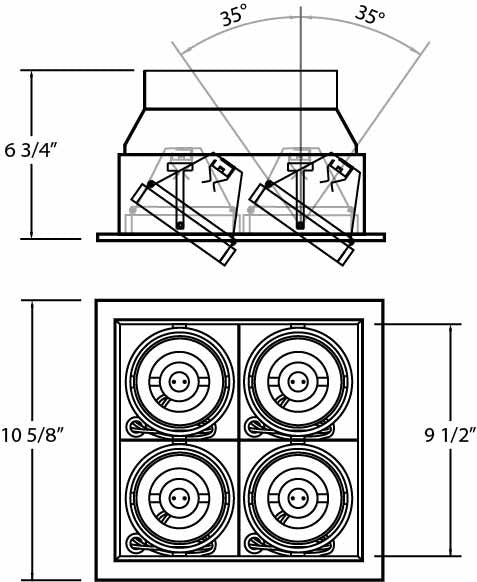 Eurofase Canada - TE114BGU10-01 - MULT,GU10,TRM,4LT,50W,BLK/BLK - GU10 MULTI - Black