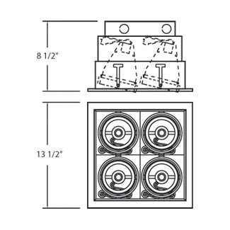 Eurofase Canada - TE134B-02 - MULT,PAR30,TRM,4LT,SQ,WHT/BLK - PAR30MULTI-GEN - White