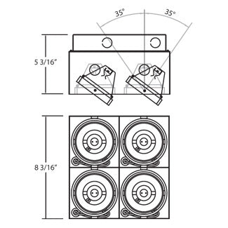 Eurofase Canada - TE214BGU10-01 - MULT,GU10,TRIMLSS,4LT,50W,BLK - GU10 MULTI - Black