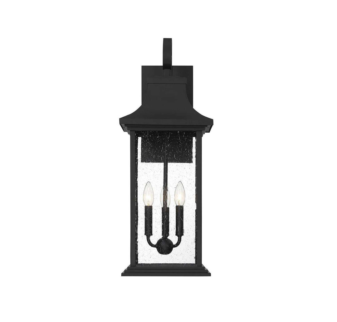Hancock Three Light Outdoor Wall Sconce in Matte Black Savoy House