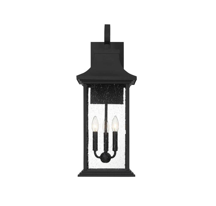 Hancock Three Light Outdoor Wall Sconce in Matte Black Savoy House