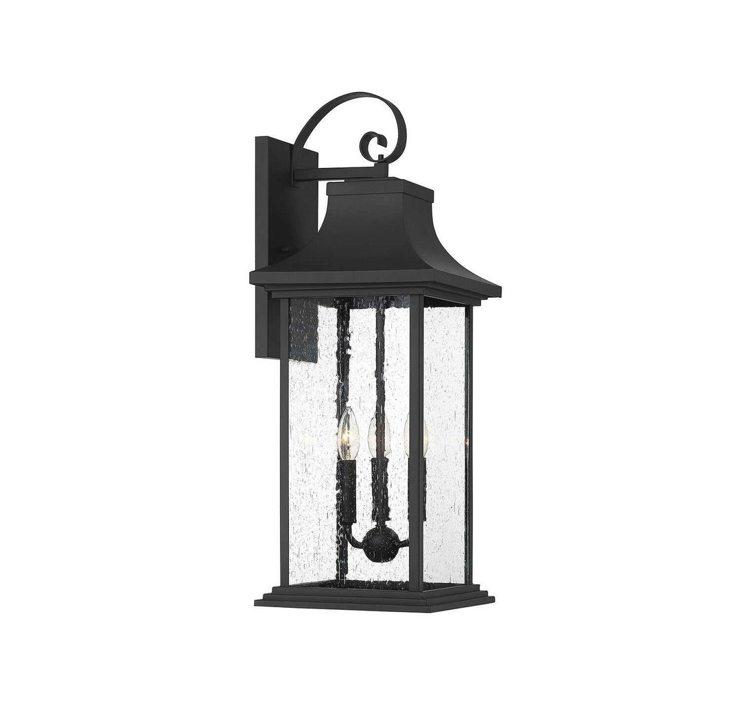 Hancock Three Light Outdoor Wall Sconce in Matte Black Savoy House