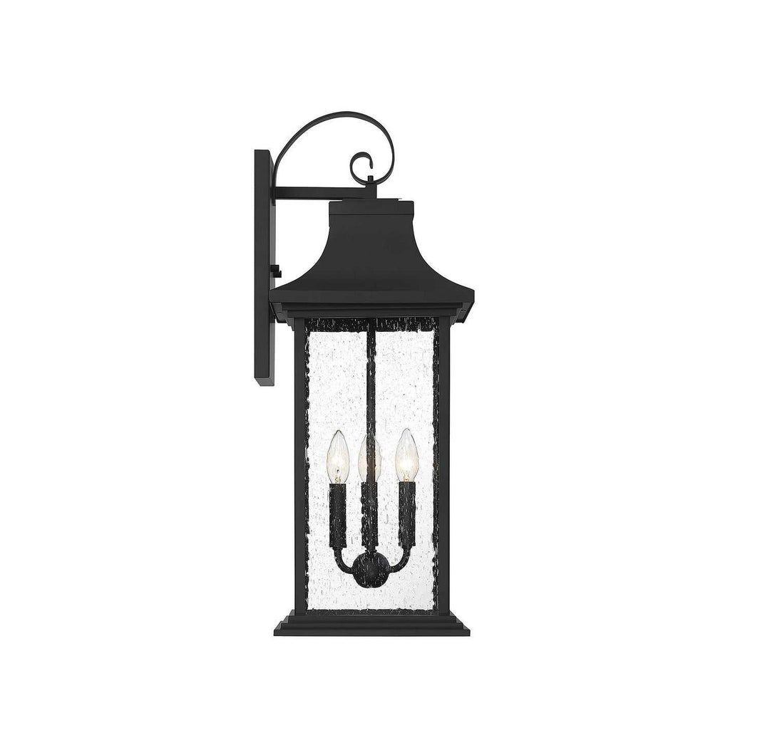 Hancock Three Light Outdoor Wall Sconce in Matte Black Savoy House