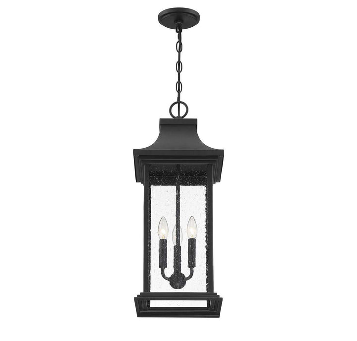 Savoy House - 5-453-BK - Three Light Outdoor Pendant - Hancock - Matte Black